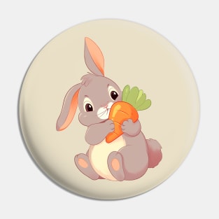 Cute bunny with carrot Pin