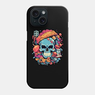 Skull crazy doodle classic tshirt Phone Case