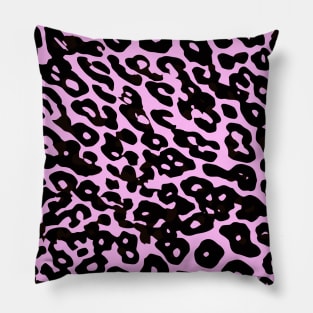 Pink And Black Leopard Spots Print Pillow