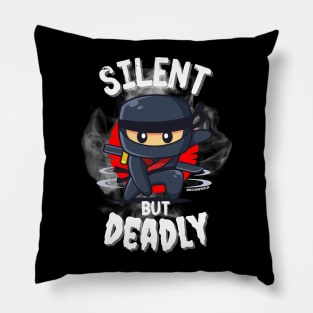 Cute Ninja Silent but Deadly Pillow