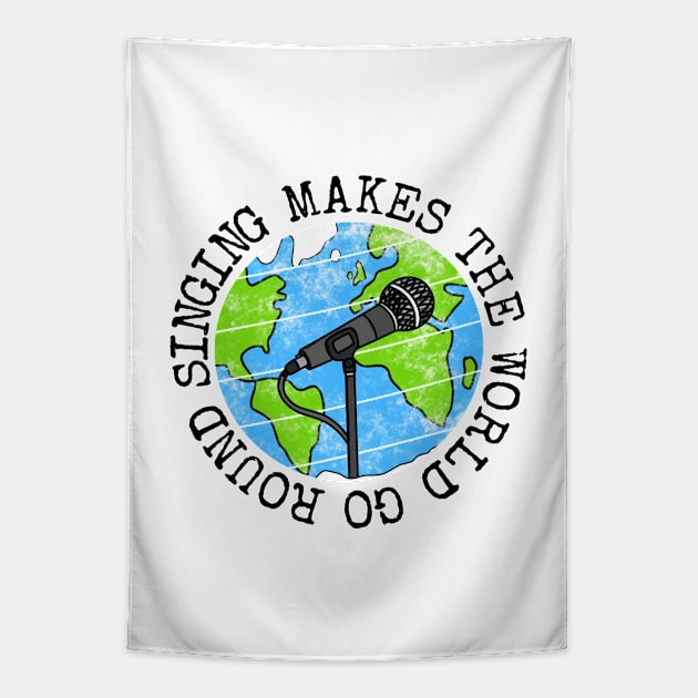 Singing Makes The World Go Round, Singer Earth Day Tapestry by doodlerob