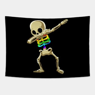 Dabbing Skeleton Shirt Adult Dab Funny Lgbt Halloween Tapestry