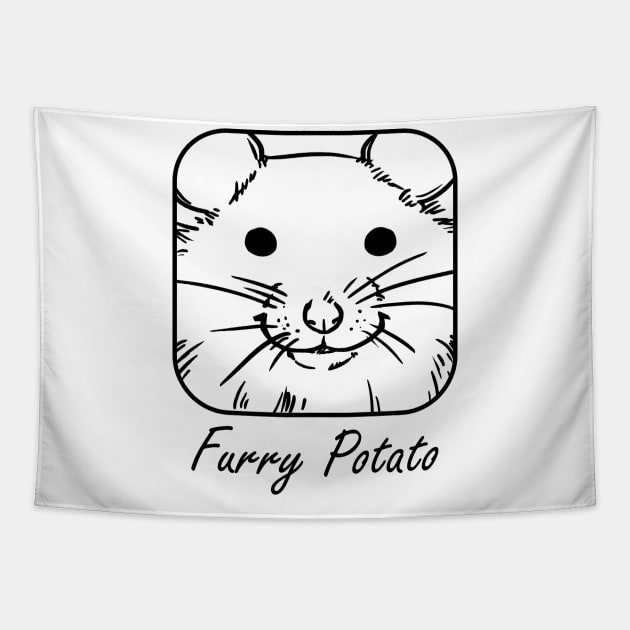 furry potato funny hamster lovers gift Tapestry by Horisondesignz