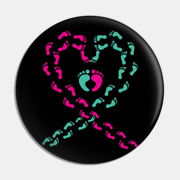 CANCER RIBBON FOOTPRINT Pin by Diannas