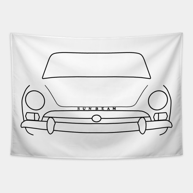 Sunbeam Alpine Series classic car outline graphic (black) Tapestry by soitwouldseem