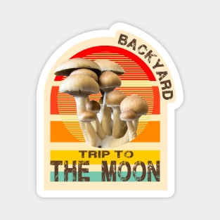 Backyard Trip To the Moon - Retro Colors Magnet