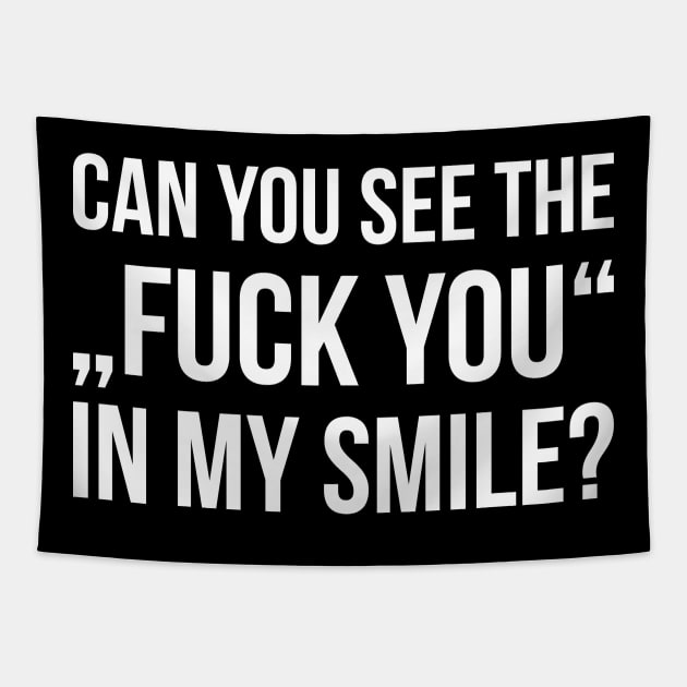 CAN YOU SEE THE FUCK YOU IN MY SMILE? funny saying Tapestry by star trek fanart and more