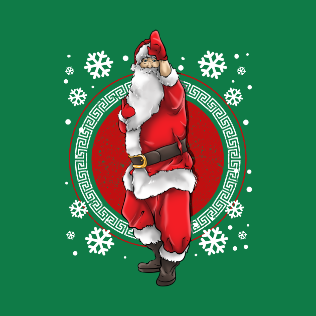 Karate Martial Arts Santa Claus Merry Christmas - Karate - Pin | TeePublic