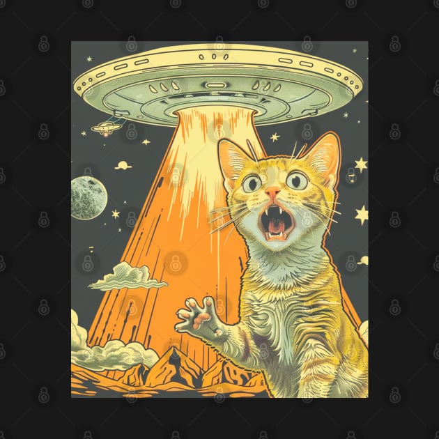 Shocked Cat and UFO Invasion by OscarVanHendrix