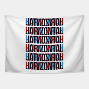 Horizontal Typography Stack (Cyan Red Black) Tapestry