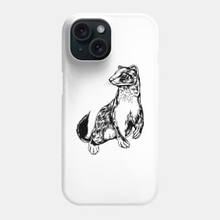 Drawing of a stoat Phone Case