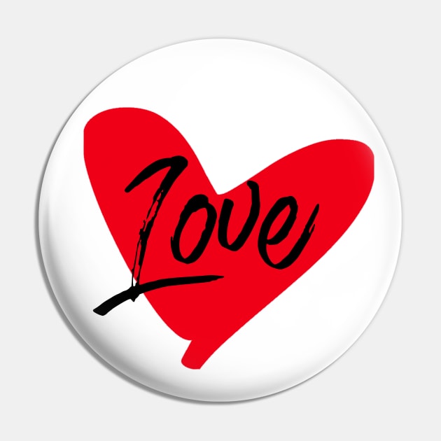 Love text with Red heart Pin by TeeLover