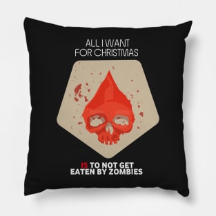 All I Want For Christmas Is To Not Get Eaten By Zombies (Skull Token) - Board Games Design - Board Game Art Pillow