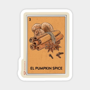 El Pumpkin Spice Loteria Card Magnet