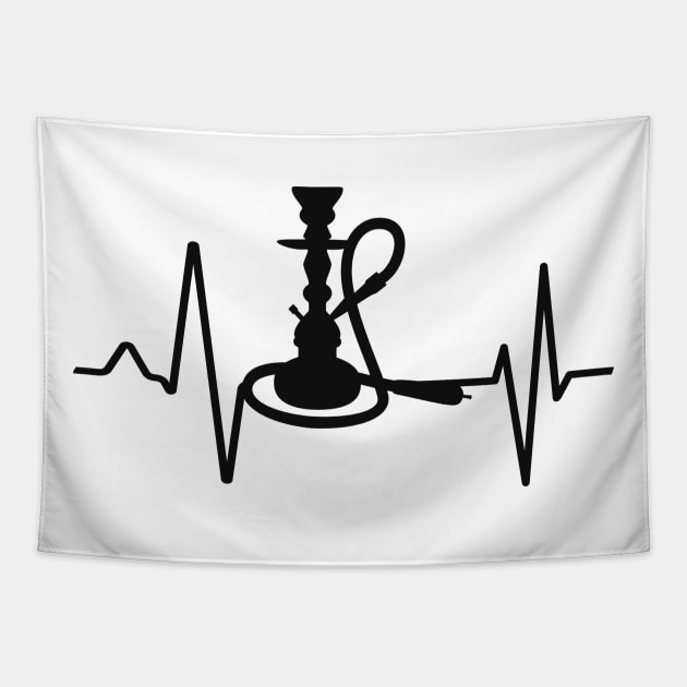 Shisha Hookah Heartbeat Heart Rate ECG Tapestry by Foxxy Merch