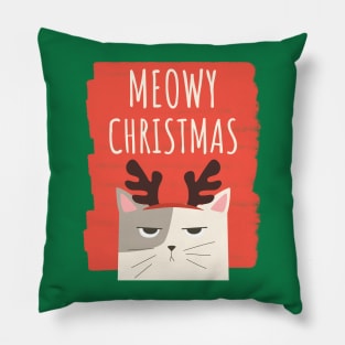 Christmas Cat Merry Christmas Holiday Pillow