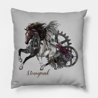 Wonderful steampunk horse with wings Pillow