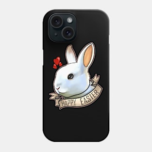 Realistic Happy Easter Bunny Head With Hearts On Easter Phone Case