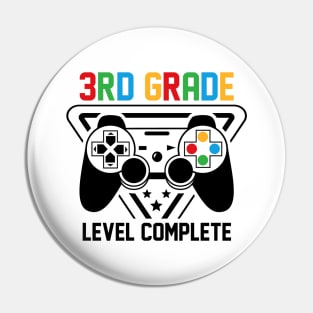 3rd Grade Level Complete Gamer Boys Graduation Gifts Pin