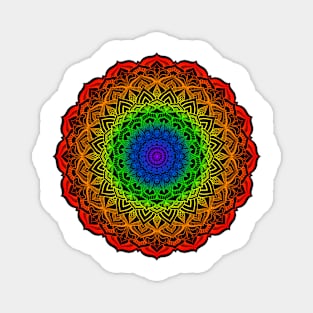 Rainbow Pride Mandala Magnet