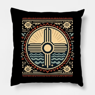 Zia Sun Symbol Pattern Pillow