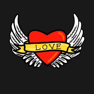 Winged Heart Love Tattoo T-Shirt