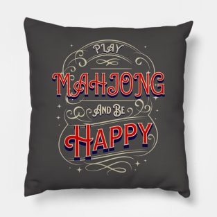 Mahjong Design, Mahjong Player, Mah-jong, Mah-jongg Tile Game Pillow