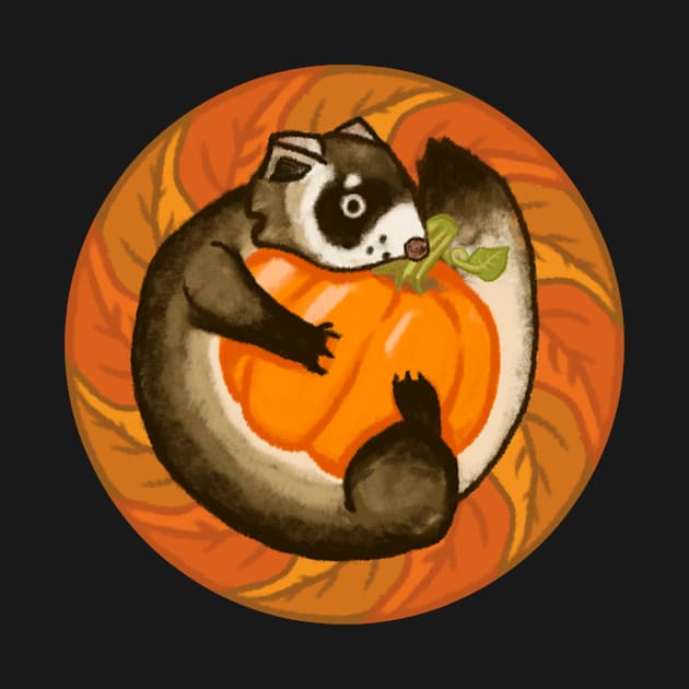 Black-Footed Ferret Pumpkin by BeetleGalaxy