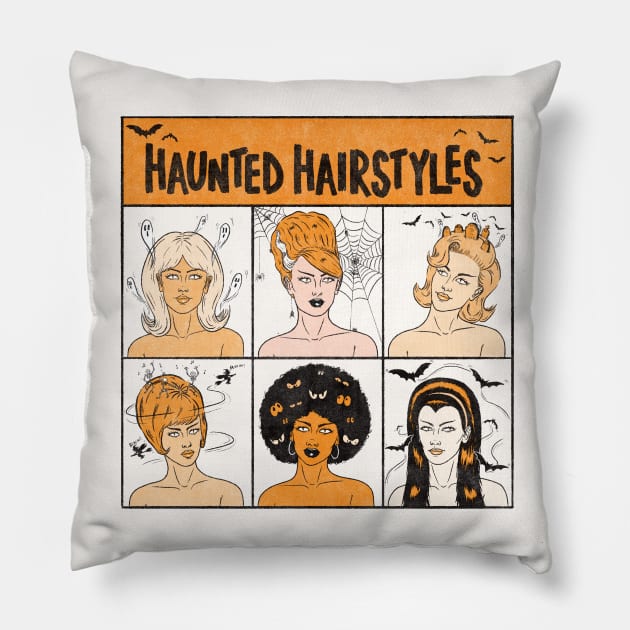 Haunted Hairstyles Pillow by classycreeps