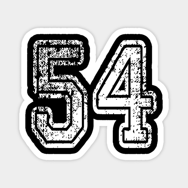 Number 54 Grungy in white Magnet by Sterling