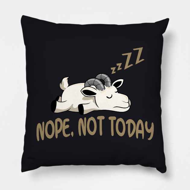 Funny lazy Goat Pillow by Foxxy Merch