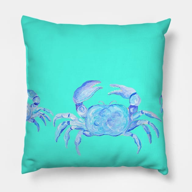 crab painting Pillow by AudreyJane