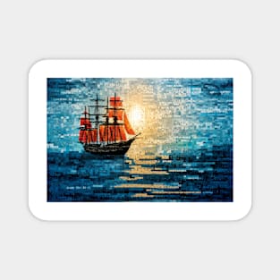 Sailing Boat Marine Art Decor Paint Magnet