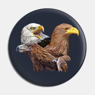 Golden eagle and eagle Pin