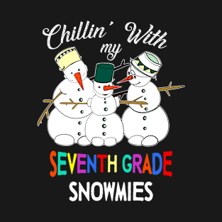 Chillin' With My Seventh Grade Snowmies Christmas Gift T-Shirt