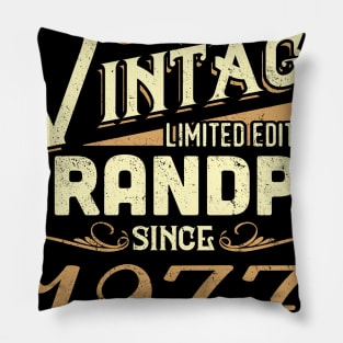 Vintage Grandpa Since 1977 Funny Man Myth Legend Daddy Pillow