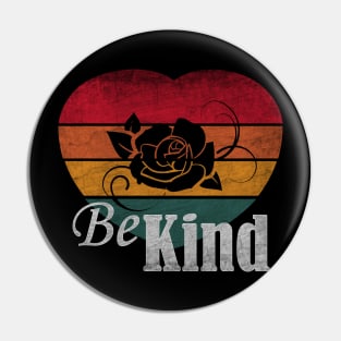 Be Kind T-shirt Heart Retro Pin