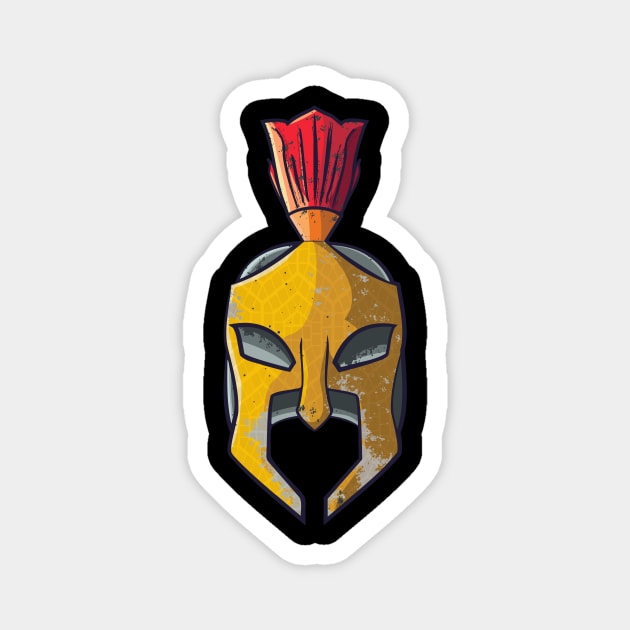 Spartan Helmet Greek Warrior Gladiator Magnet by Foxxy Merch