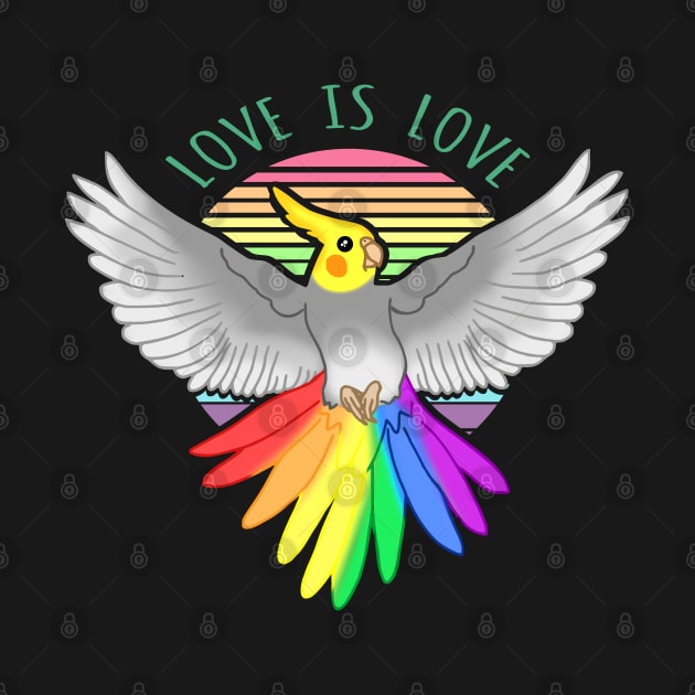 Love is Love - Rainbow Cockatiel Doodle by FandomizedRose