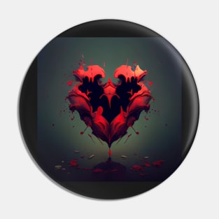 Broken Heart Graphic Art Pin