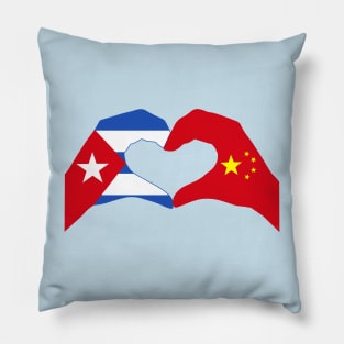 We Heart Cuba & China Patriot Flag Series Pillow