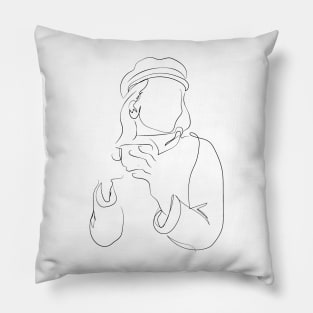 Minimalist Abstract Woman Body Line Pillow