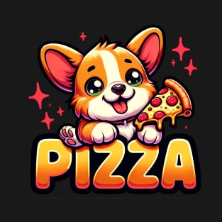 Funny Pizza Cute Corgi Dog Lover T-Shirt