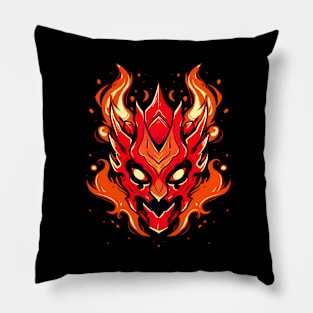 Summon the Demon: Flame Oni Design Pillow