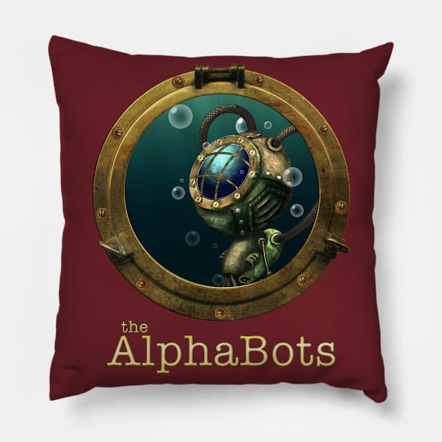 AlphaBots Porthole design Pillow by Winterbourne Workshop