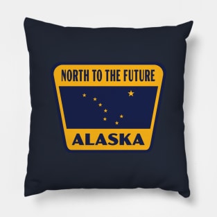 North to the Future Alaska Retro Star Badge (Yellow) Pillow