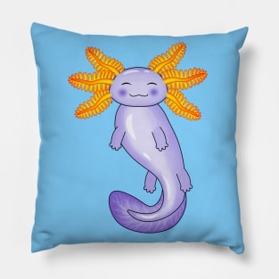 Purple Blue Axolotl Pillow