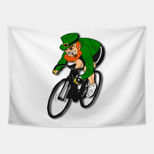 St Patricks Day with a Fixie Leprechaun Tapestry by p3p3ncil