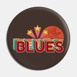 blues music Lover Gift Idea 90s designs 80s vintage retro Pin