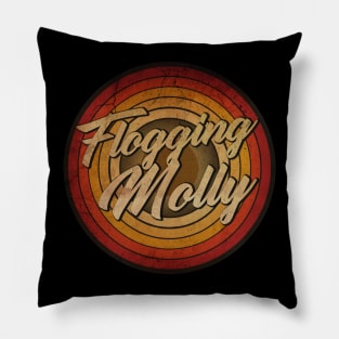 arjunthemaniac,circle retro faded Flogging Molly Pillow